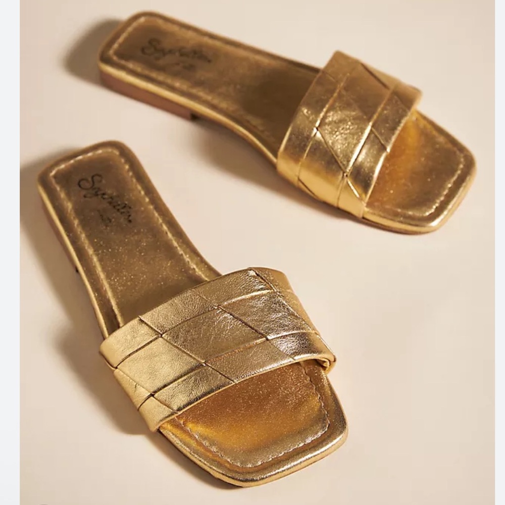 Seychelles Portland Gold Slide Sandals Size 7.5
